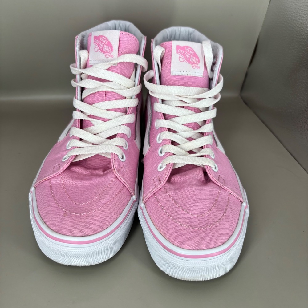 Vans Sk8-Hi Pink Canvas High Top Sneakers Womens 7 Mens 5.5 721356 - Picture 2 of 7